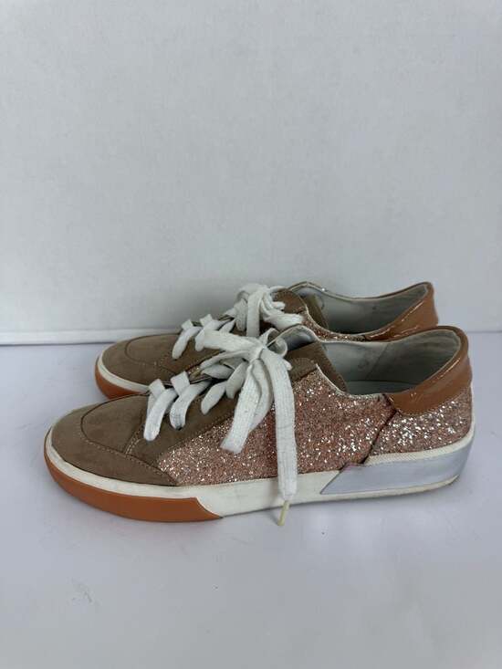 Dolce Vita Zina Rose Gold Glitter and Tan Suede Sneakers - Picture 7 of 8